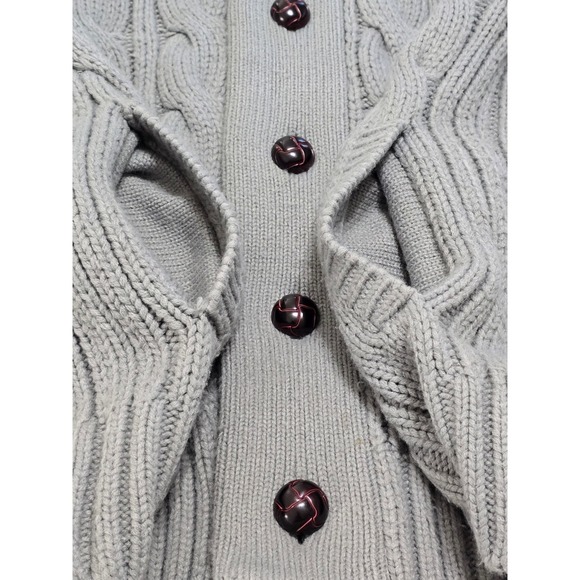 Cali‎ Holi Southern California Gray Cable Knit Button Front Shawl Cardigan Men's - Picture 6 of 11
